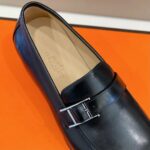 Giày Hermes Monterey Loafer da lì khóa lệch Like Auth