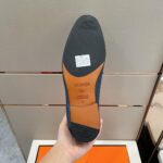 Giày lười Hermes Paris Loafer khóa xước trắng chữ H Like Auth