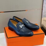 Giày lười Hermes Paris Loafer khóa xước trắng chữ H Like Auth