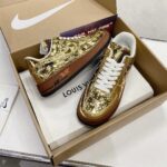 Giày Nike x LV Air Force 1 Low Virgil Abloh "Metallic Gold" Like Auth