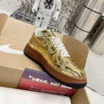 Giày Nike x LV Air Force 1 Low Virgil Abloh "Metallic Gold" Like Auth