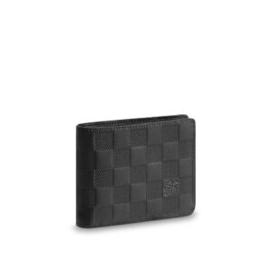 Ví ngắn Louis Vuitton Multiple Wallet caro dập chìm màu đen like auth 1:1