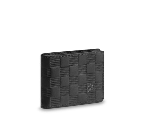 Ví ngắn Louis Vuitton Multiple Wallet caro dập chìm màu đen like auth 1:1
