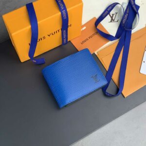 Ví ngắn Louis Vuitton Multiple Wallet da epi màu xanh like auth 1:1
