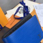 Ví ngắn Louis Vuitton Multiple Wallet da epi màu xanh like auth 1:1