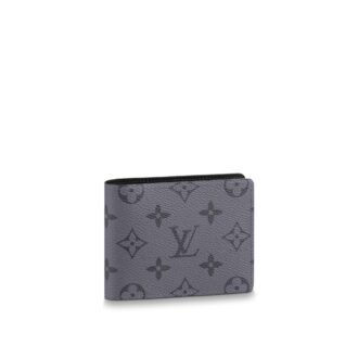 Ví ngắn LV Slender Wallet họa tiết hoa Monogram màu xám