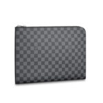 Clutch nam Louis Vuitton Pochette Jour GM caro xám đen Like Auth