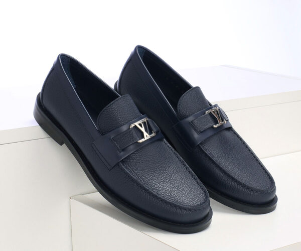 Giày Louis Vuitton Major Loafer đế cao màu xanh Like Auth