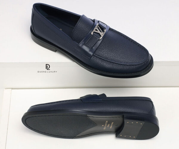 Giày Louis Vuitton Major Loafer đế cao màu xanh Like Auth
