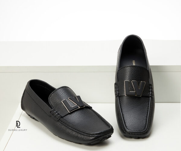Giày Louis Vuitton Monte Carlo Mocassin khóa LV đen
