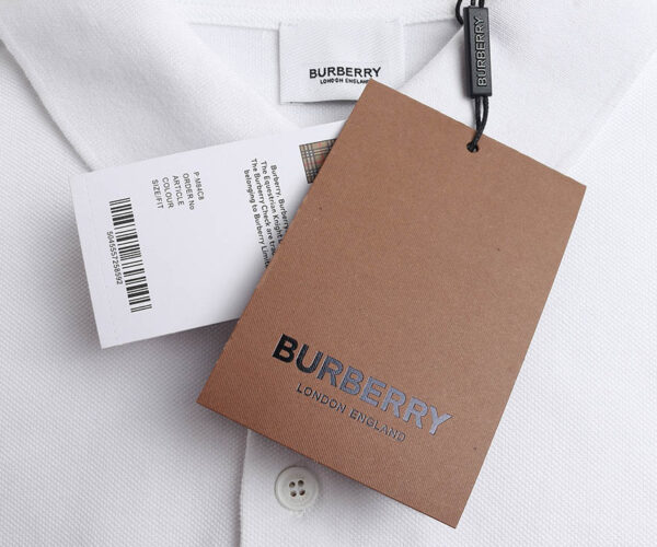 Áo Polo Burberry Brit trắng logo thêu ngựa Like Auth