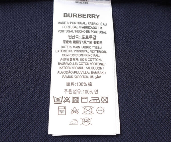 Áo Polo Burberry viền cổ đỏ logo TB màu xanh Like Auth