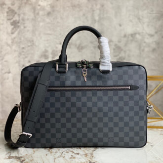 Cặp xách Louis Vuitton nam caro ngăn khoá phụ Like Auth