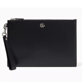 Clutch Nam Gucci GG Marmont Pouch logo trắng Like Auth