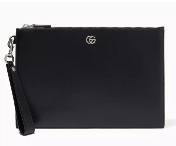 Clutch Nam Gucci GG Marmont Pouch logo trắng Like Auth