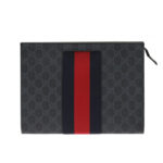 Clutch nam Gucci GG Supreme Web Black tag xanh đỏ Like Auth