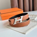 Dây nịt Hermes khóa trắng xước nghiêng chữ H Like Auth