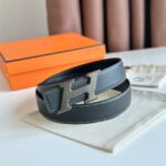 Dây nịt Hermes khóa trắng xước nghiêng chữ H Like Auth