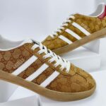 Giày Gucci x adidas Gazelle Monogram "Brown" Like Auth