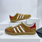 Giày Gucci x adidas Gazelle Monogram "Brown" Like Auth