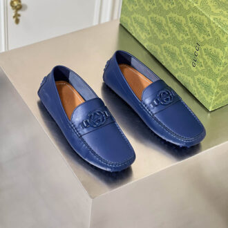 Giày lười Gucci Interlocking G logo xanh