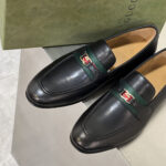 Giày lười Gucci Loafer Double G màu đen tag xanh