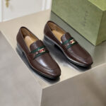 Giày lười Gucci Loafer Double G màu nâu tag xanh