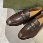 Giày lười Gucci Loafer Double G màu nâu tag xanh