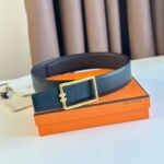 Thắt lưng Hermes Tube H khóa vuông Gold bản 3.8 Cm Like Auth