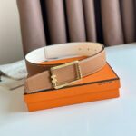 Thắt lưng Hermes Tube H khóa vuông Gold bản 3.8 Cm Like Auth