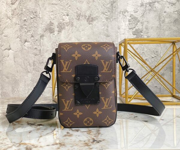 Túi đeo chéo Louis Vuitton S Lock hoa Monogram màu nâu Like Auth