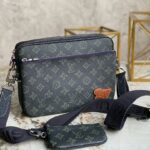 Túi đeo LV Trio Messenger Monogram màu xanh tag nâu Like Auth