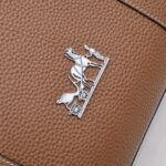 Túi xách nam Hermes logo xe ngựa màu nâu