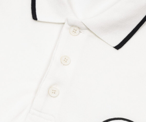Áo Polo Burberry hoạ tiết logo tròn màu trắng