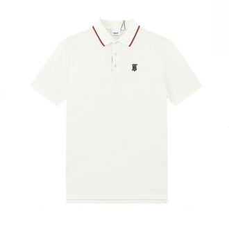 Áo Polo Burberry màu trắng viền cổ đỏ Like Auth