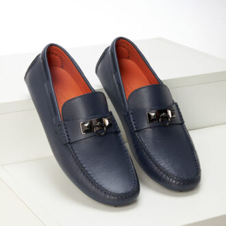 Giày lười Hermes da taiga màu xanh Like Auth