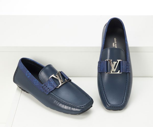 Giày lười Louis Vuitton màu xanh họa tiết hoa Monogram Like Auth