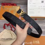 Nịt Louis Vuitton hoa Monogram khóa vàng Gold bản 3.5Cm Like Auth