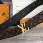 Thắt lưng Louis Vuitton khóa vàng dây 2 mặt hoa Monogram Like Auth