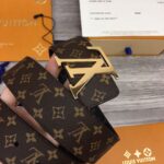 Thắt lưng Louis Vuitton khóa vàng dây 2 mặt hoa Monogram Like Auth