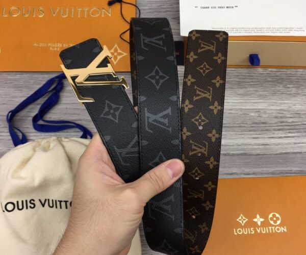 Thắt lưng Louis Vuitton khóa vàng dây 2 mặt hoa Monogram Like Auth