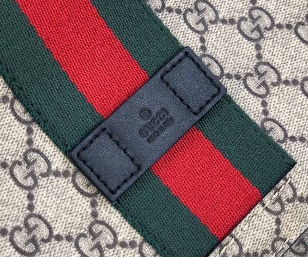 Túi đeo chéo Gucci siêu cấp GG Supreme Messenger tag xanh đỏ