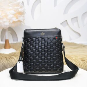 Túi đeo chéo Gucci logo chim phối da trơn màu đen