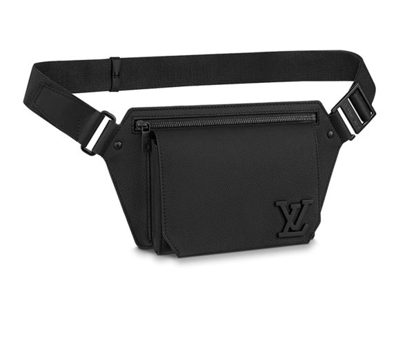 Túi đeo chéo Louis Vuitton Logo nổi màu đen siêu cấp