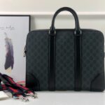 Túi xách nam Gucci màu xám đen dây đỏ Like Auth