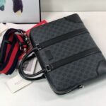 Túi xách nam Gucci màu xám đen dây đỏ Like Auth