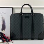 Túi xách nam Gucci màu xám đen dây đỏ Like Auth