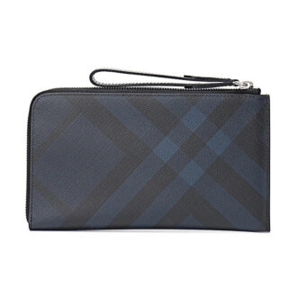 Clutch Burberry kẻ xanh navy quai xanh Like Auth
