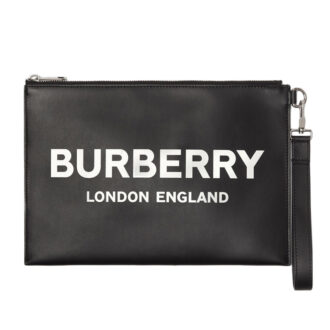 Clutch nam Burberry hoạ tiết chữ trắng Like Auth