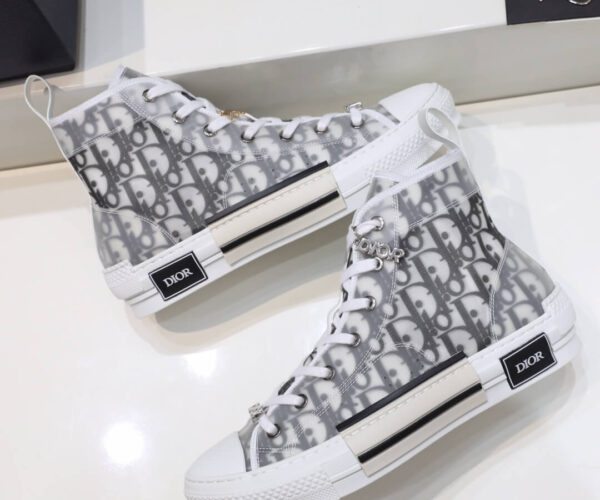 Giày B23 High Top Sneakers White họa tiết Oblique Like Auth